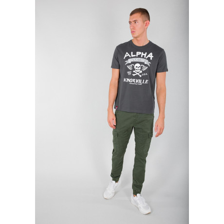 Tričko SKULL T Alpha Industries GREYBLACK