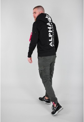 Mikina BACK PRINT HOODY Alpha Industries BLACK