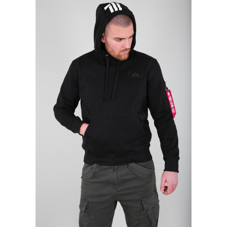 Mikina BACK PRINT HOODY Alpha Industries BLACK