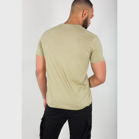 Tričko BASIC T SMALL LOGO Alpha Indst. LIGHT OLIVE
