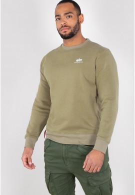 Mikina BASIC SWEATER SMALL LOGO Alpha Indst. OLIVE