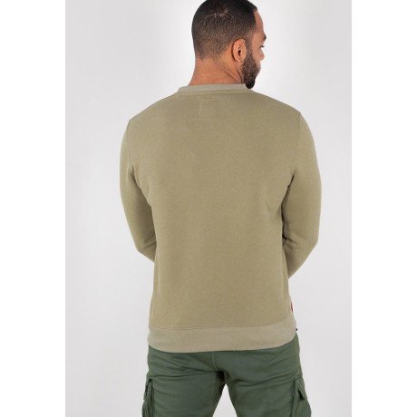 Mikina BASIC SWEATER SMALL LOGO Alpha Indst. OLIVE