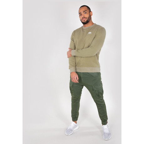 Mikina BASIC SWEATER SMALL LOGO Alpha Indst. OLIVE