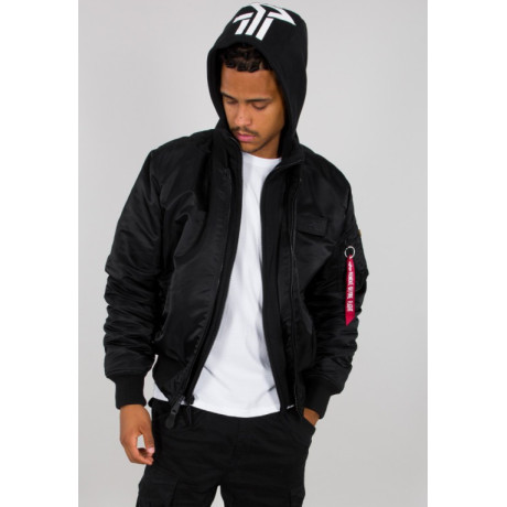 Bunda MA-1 ZH Back Print Alpha Indst. BLACK/WHITE