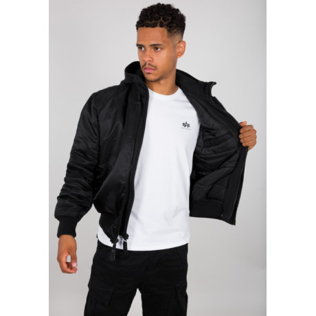 Bunda MA-1 ZH Back Print Alpha Indst. BLACK/WHITE