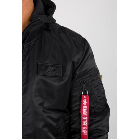 Bunda MA-1 ZH Back Print Alpha Indst. BLACK/WHITE