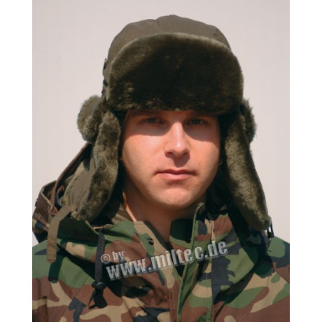 US ušanka MA1 (králík) oliv S-XXL