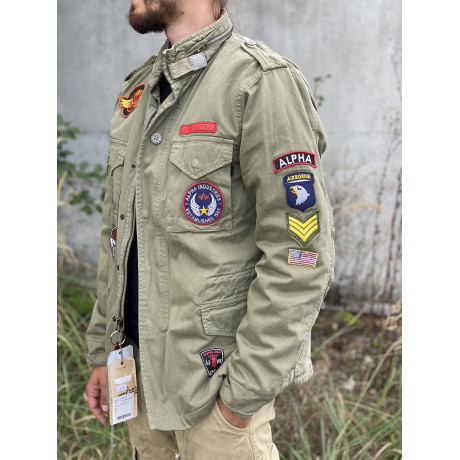 Bunda VINTAGE M-65 CW PATCH Alpha Industries LIGHT OLIVE