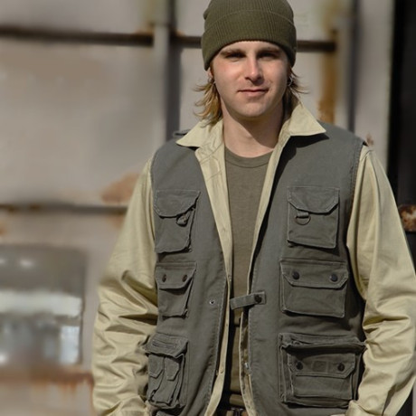 Lovecká, rybářská vesta černá moleskin S-XXL