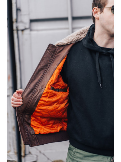 Kožená bunda G1 Leather Alpha Industries Brown