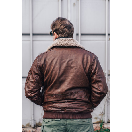 Kožená bunda G1 Leather Alpha Industries Brown
