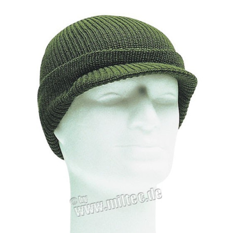 Pletenka s kšiltem US JEEP CAP ACRYL OLIV