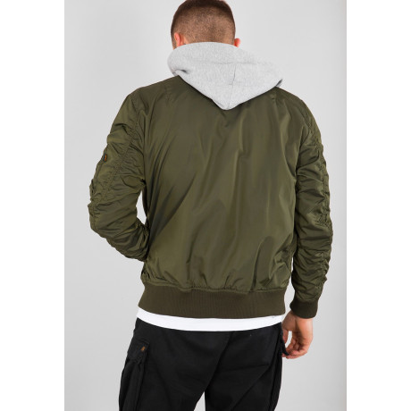 Bunda MA-1 TT HOOD Alpha Industries DARK GREEN