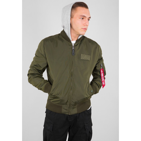 Bunda MA-1 TT HOOD Alpha Industries DARK GREEN