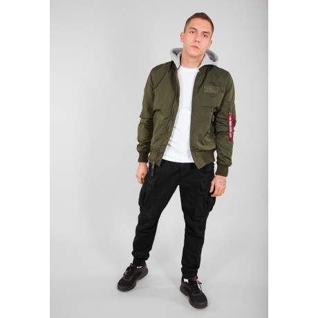 Bunda MA-1 TT HOOD Alpha Industries DARK GREEN