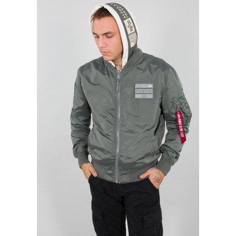 bunda MA-1 TT HOOD CUSTOM Alpha Industries VINTAGE GREEN