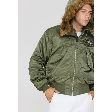 Bunda 45P HOODED Alpha Industries SAGE GREEN
