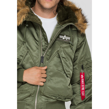 Bunda 45P HOODED Alpha Industries SAGE GREEN