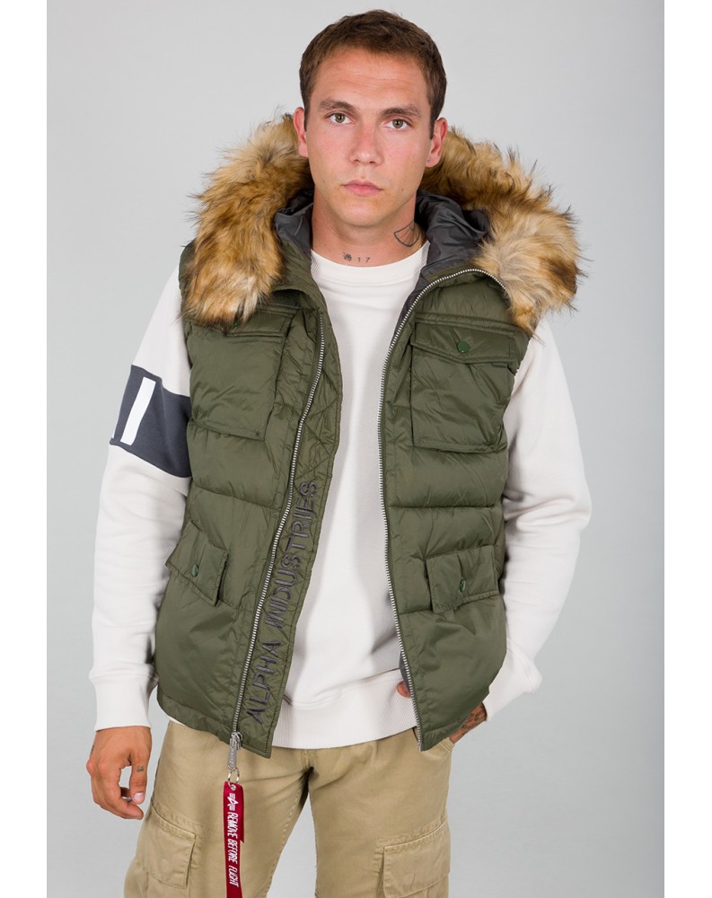 Vesta HOODED FIELD VEST FD Alpha Indst. DARK GREEN Vesta HOODED FIELD VEST FD Alpha Indst. DARK GREEN