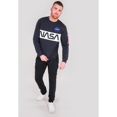 Mikina NASA INLAY SWEATER Alpha Industries REPL.BLUE