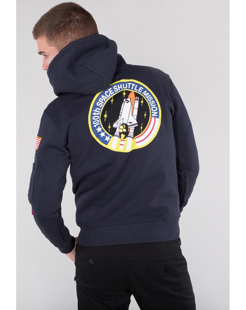 Mikina SPACE SHUTTLE HOODY Alpha Industries REPL.BLUE