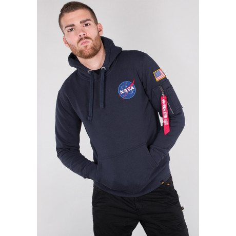 Mikina SPACE SHUTTLE HOODY Alpha Industries REPL.BLUE