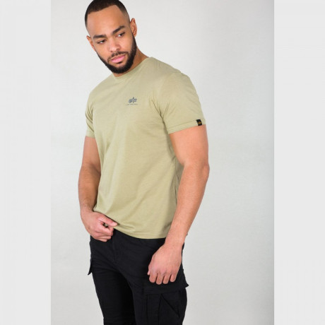 Tričko BASIC T SMALL LOGO Alpha Indst. LIGHT OLIVE
