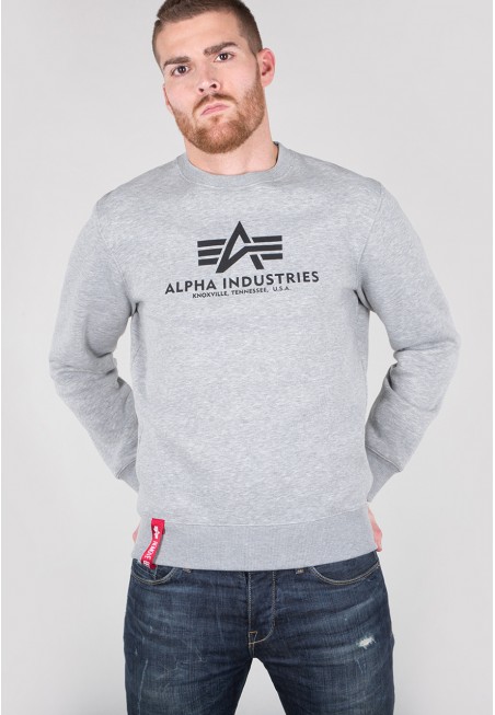 Mikina BASIC SWEATER Alpha Industries GREYHEATHER