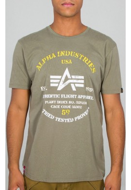 Tričko AUTHENTIC PRINT T Alpha Industries OLIVE