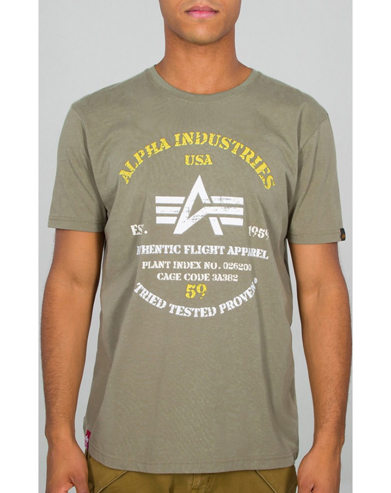 Tričko AUTHENTIC PRINT T Alpha Industries OLIVE