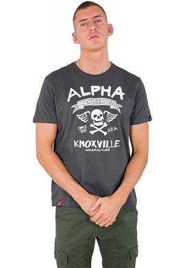 Tričko SKULL T Alpha Industries GREYBLACK