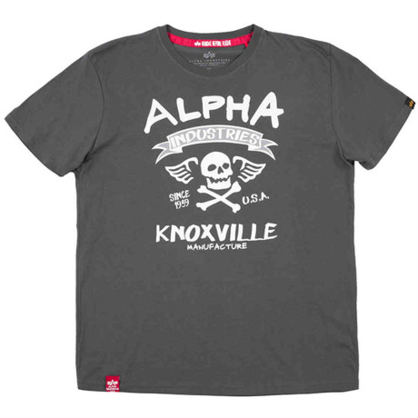 Tričko SKULL T Alpha Industries GREYBLACK