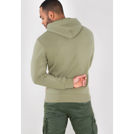 Mikina BASIC HOODY Alpha Industries, OLIVE / OLIVOVÁ