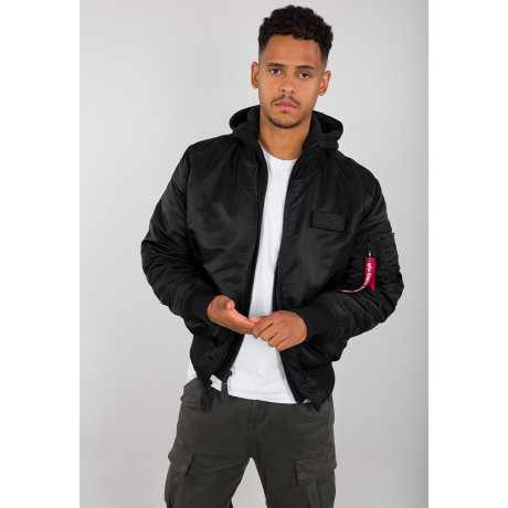 Bunda MA-1 ZH Back Print Alpha Indst. BLACK/WHITE