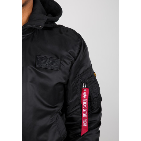 Bunda MA-1 ZH Back Print Alpha Indst. BLACK/WHITE