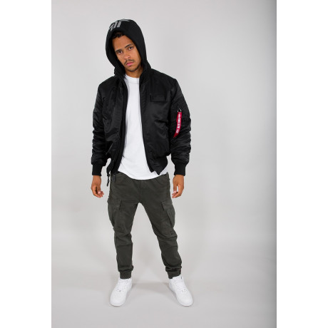 Bunda MA-1 ZH Back Print Alpha Indst. BLACK/WHITE