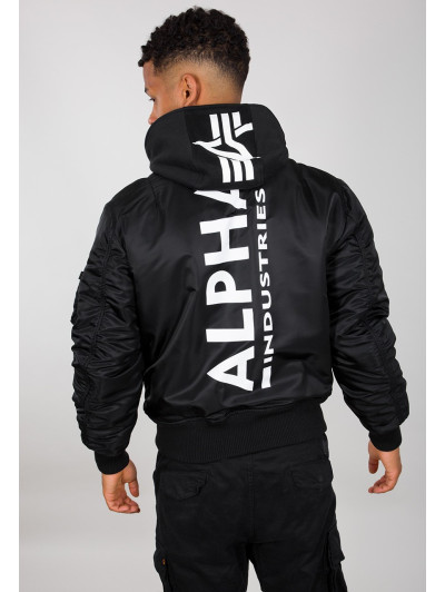 MA-1 Jacket ZH Back Print Alpha Indst. BLACK/WHITE